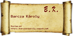 Barcza Károly névjegykártya