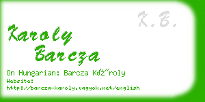 karoly barcza business card